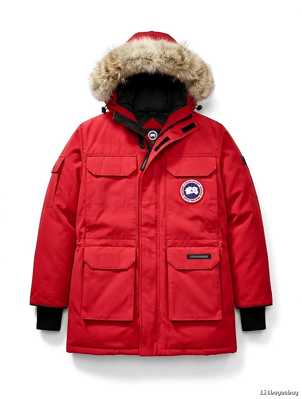 Canada Goose Expedition series red down jacket.