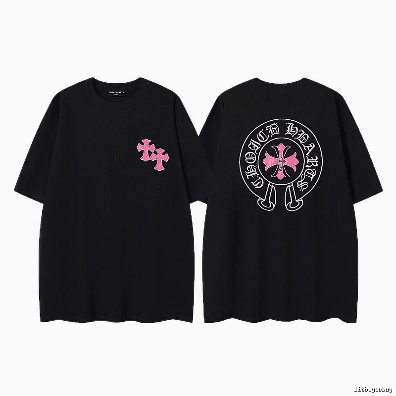 Chrome Hearts Cross Embroidered Street-style Black T-Shirt