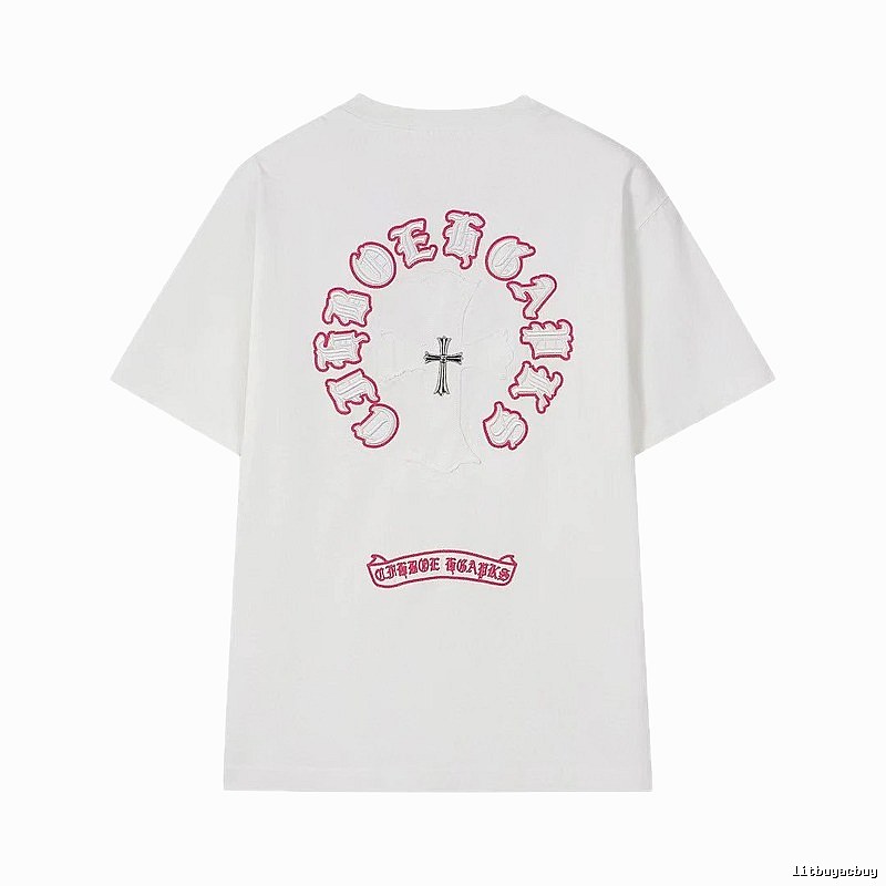 Chrome Hearts Cross Embroidered Street Style White T-Shirt