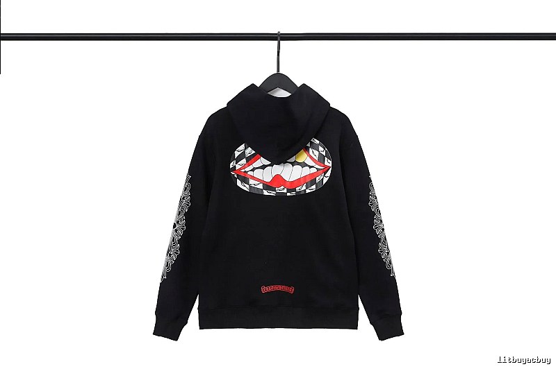 Chrome Hearts Easy Match Cross graphic hoodie Black Blue Cross for Leisure Wear