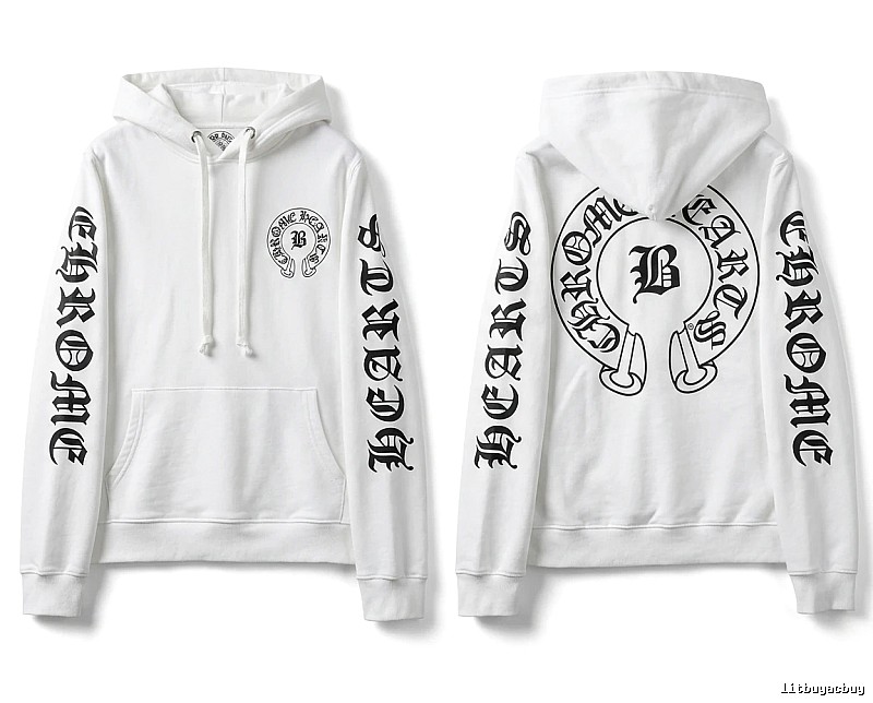 Chrome Hearts Gothic-style white hoodie