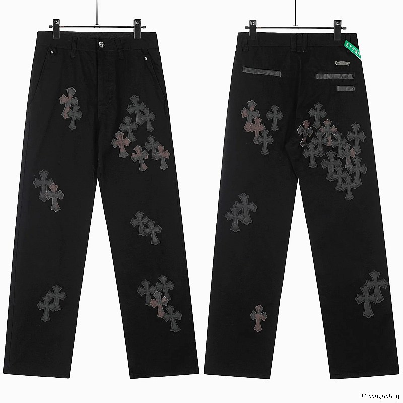 Chrome Hearts Patterned Graphic jeans Light Denim Jeans with Polished Detail