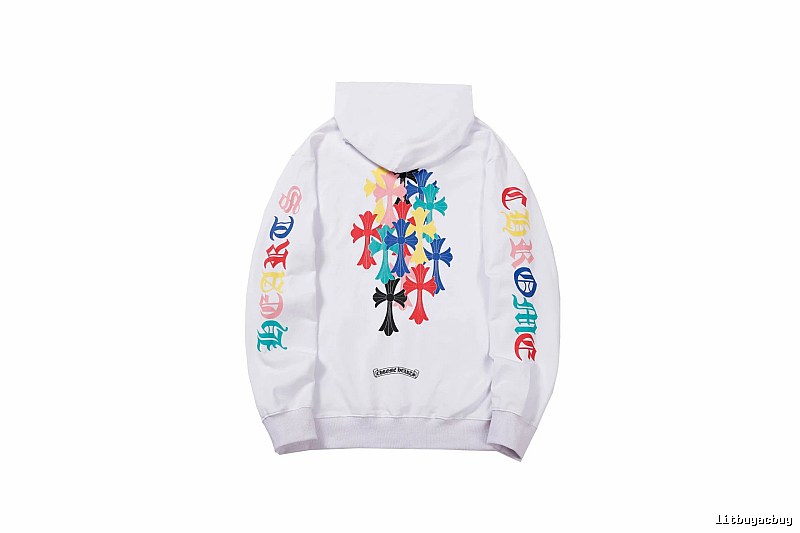 Chrome Hearts Streetwear Cross graphic hoodie Black Blue Cross with Logo Accent