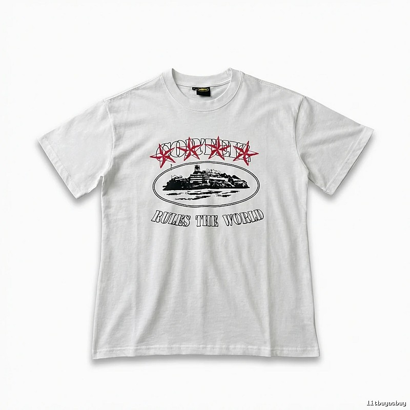 Corteiz trendy style white T-shirt