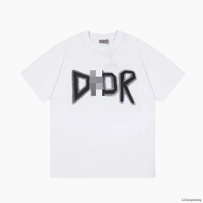 Dior Letter Print Trendy Style White T-Shirt