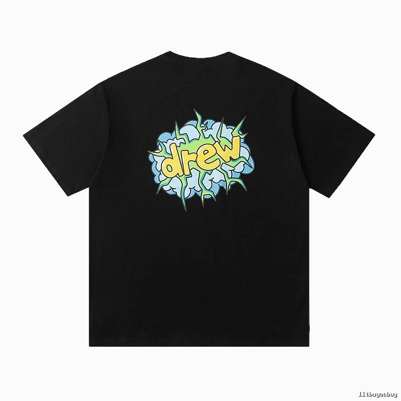 DREW Explosion Print Street Style Black Short-sleeve T-shirt