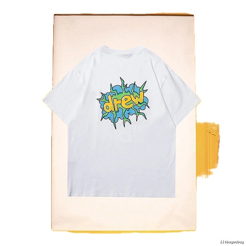 DREW Explosion Print Street Style White T-Shirt