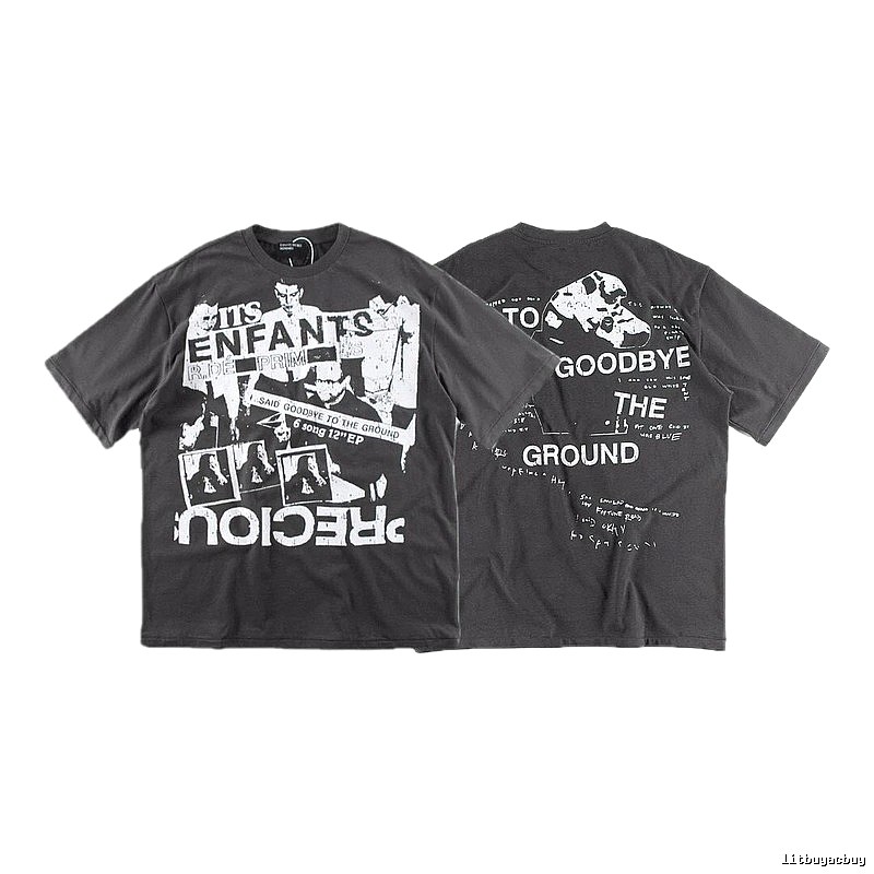 ERD GRJKD Printed Dark Style Charcoal Gray T-Shirt