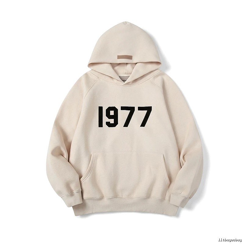 ESSENTIALS 1977 Series Minimalist Style Beige Hoodie