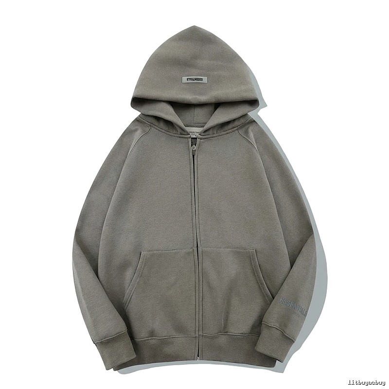ESSENTIALS minimalist style grey hoodie