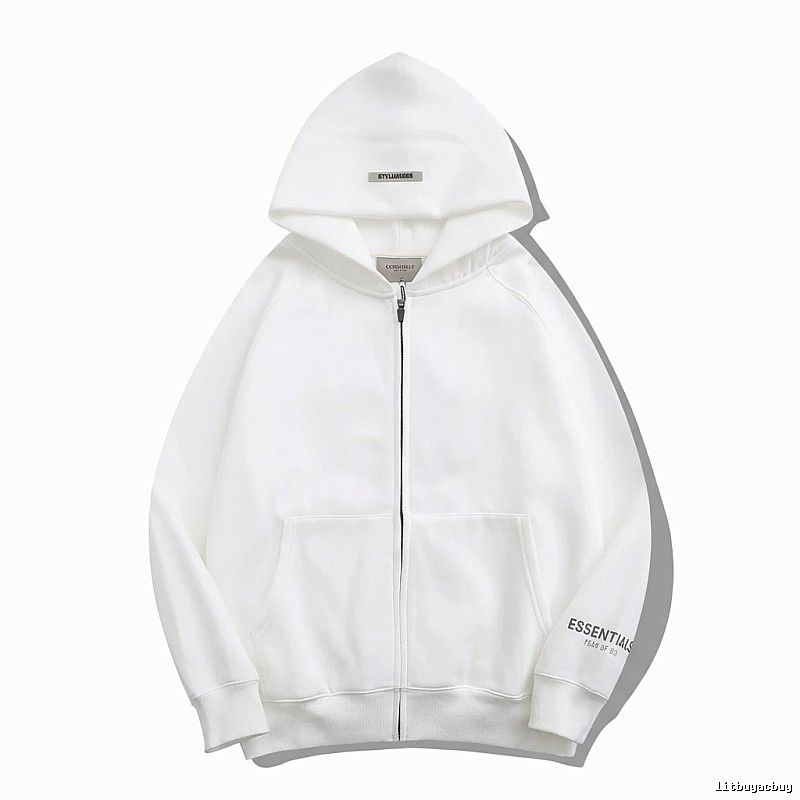 ESSENTIALS minimalist style white hoodie