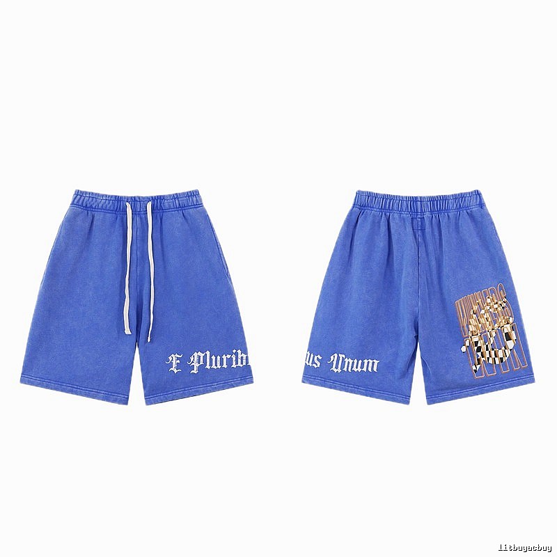 Godspeed Gothic Print Street Style Blue Shorts