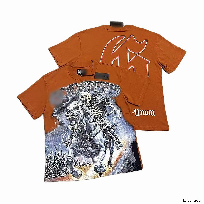GODSPEED Skeleton Knight Street Style Orange T-Shirt