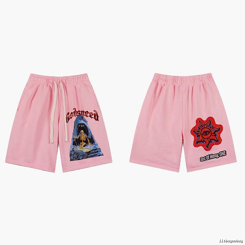 Godspeed Skull Print Street Style Pink Shorts