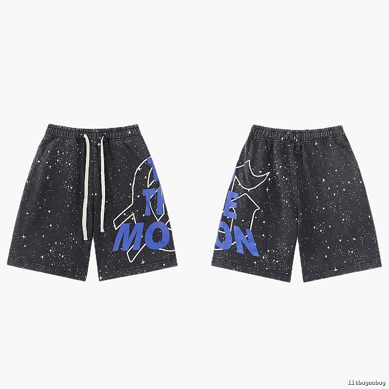 Godspeed Starry Street Style Black and Blue Shorts