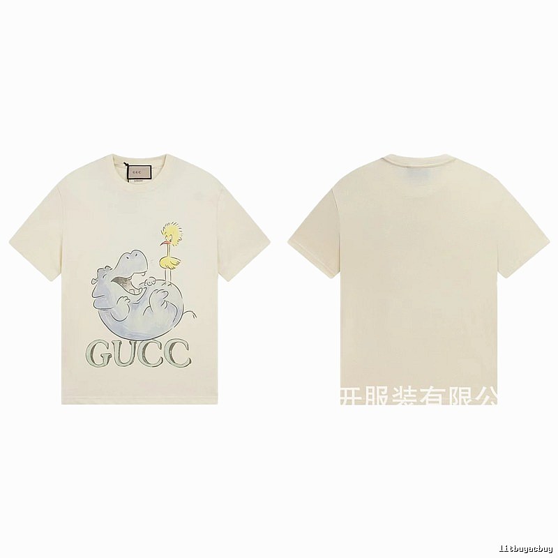 Gucci Cartoon Hippo Casual Off-white T-shirt