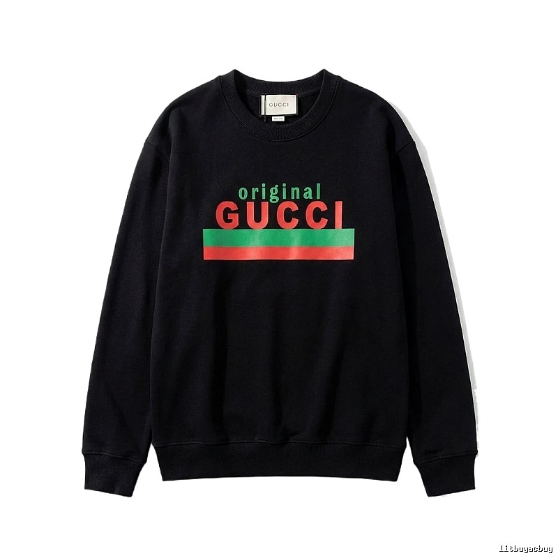 Gucci letter - printed black sweatshirt