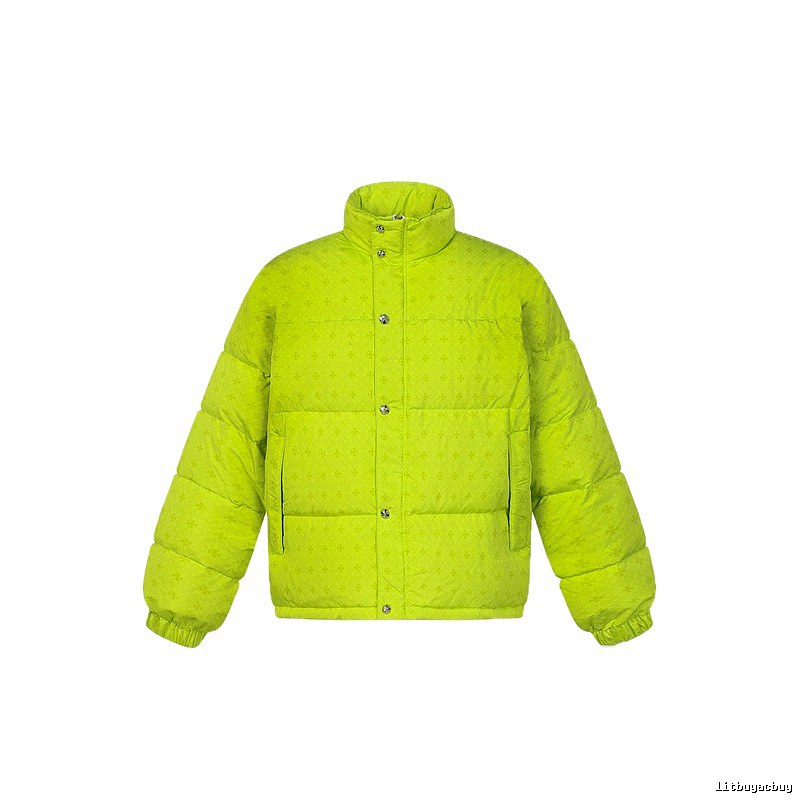 Gucci-printed trendy fluorescent green down jacket