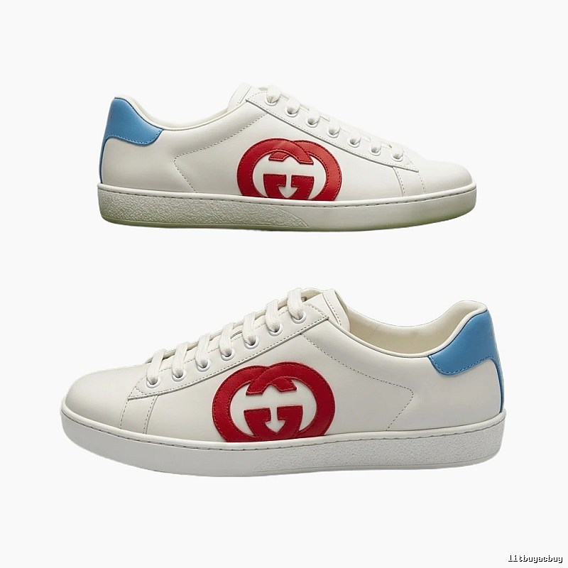 Gucci retro-style white, red and blue sneakers
