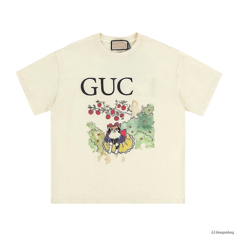 Gucci Vintage-style Cat Print Off-white T-Shirt