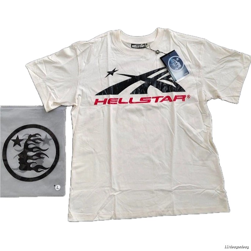 Hellstar Classic Print Street Style Off-white T-Shirt