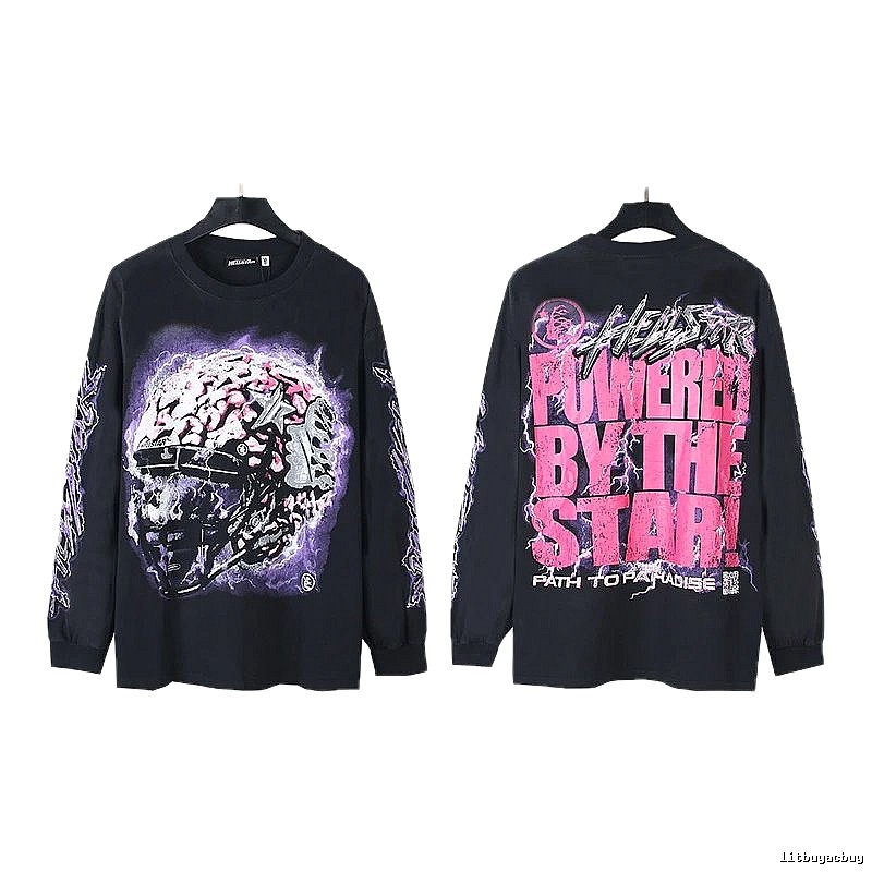 Hellstar dark style black long-sleeved shirt