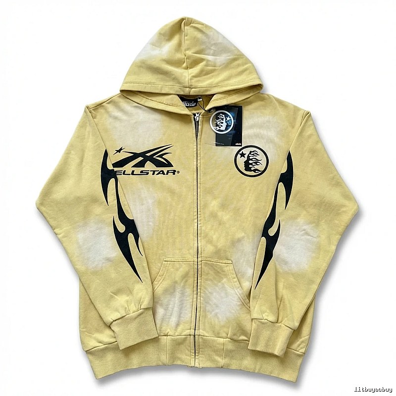 Hellstar Flame Wind Yellow Hoodie