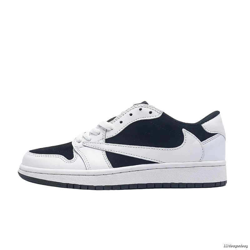 Jordan AJ1 Black and White Trendy Sneakers