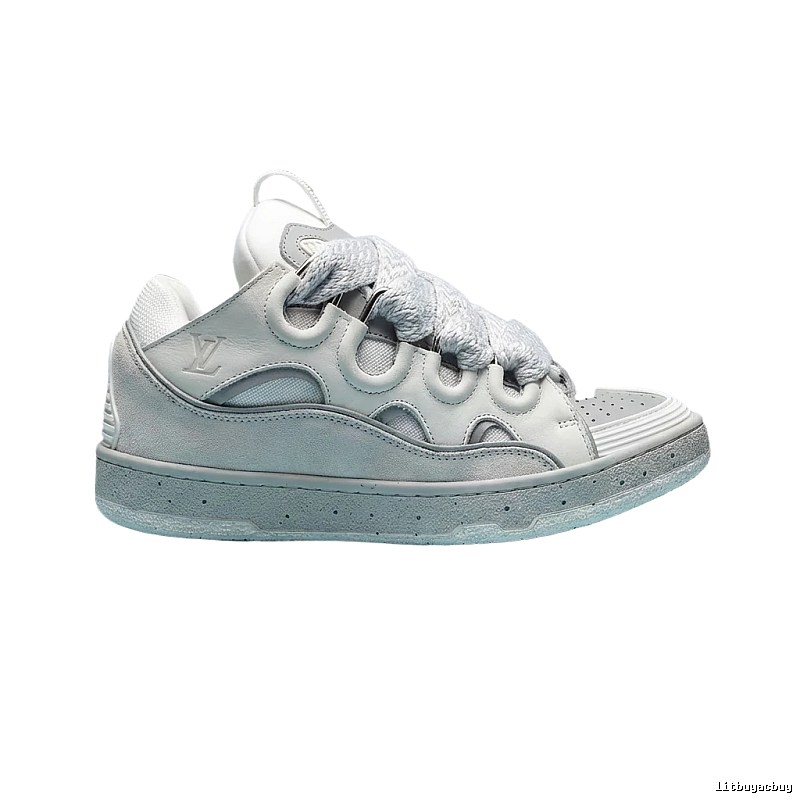 LANVIN retro-style gray and white sneakers