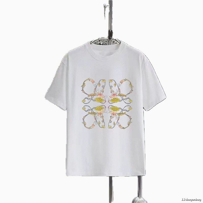 LOEWE Wisteria Flower Print Casual White T-Shirt