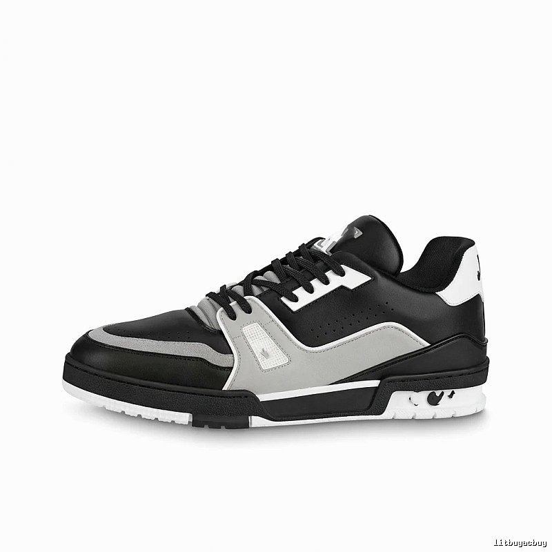 Louis Vuitton black, white and grey sporty style sneakers