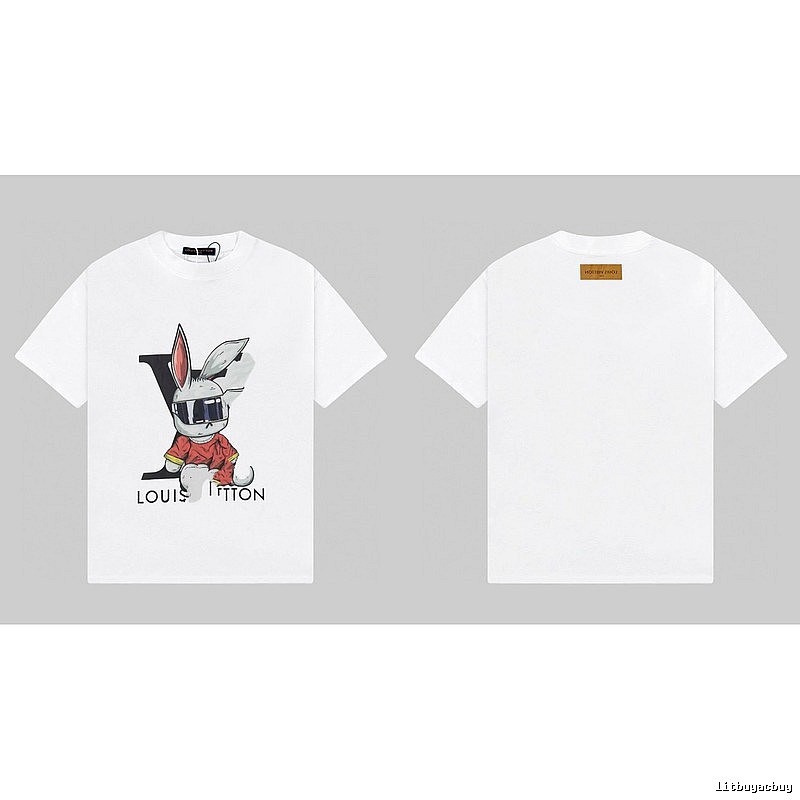 Louis Vuitton Cool Trendy Rabbit Print White T-Shirt