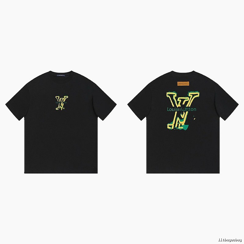 Louis Vuitton Graffiti Street Style Black Short Sleeve T-Shirt