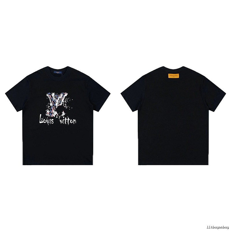 Louis Vuitton Graffiti Street Style Black T-shirt