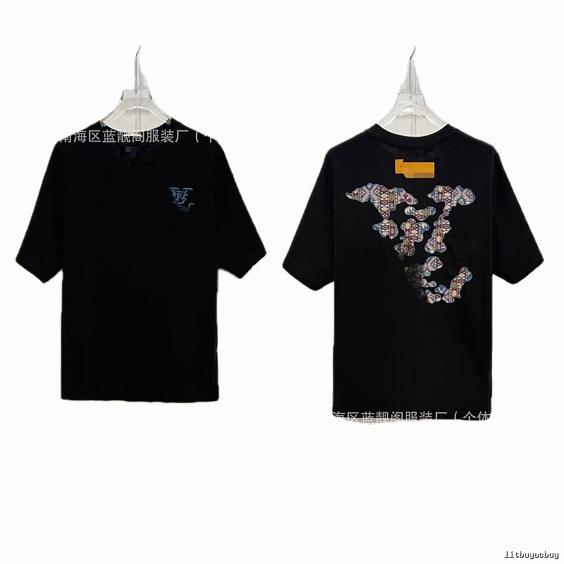 Louis Vuitton Jacquard Vintage-style Black Short-sleeve T-shirt