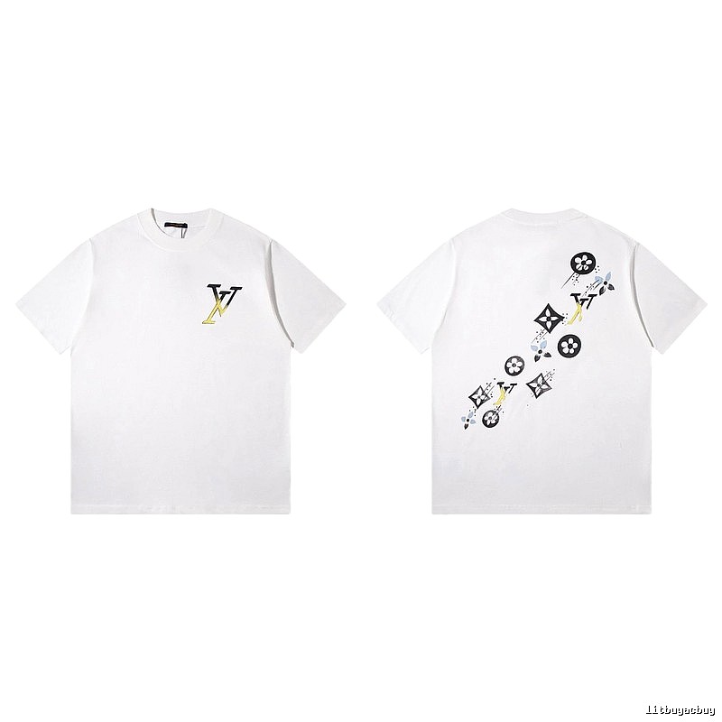 Louis Vuitton Monogram Trendy Style White T-Shirt
