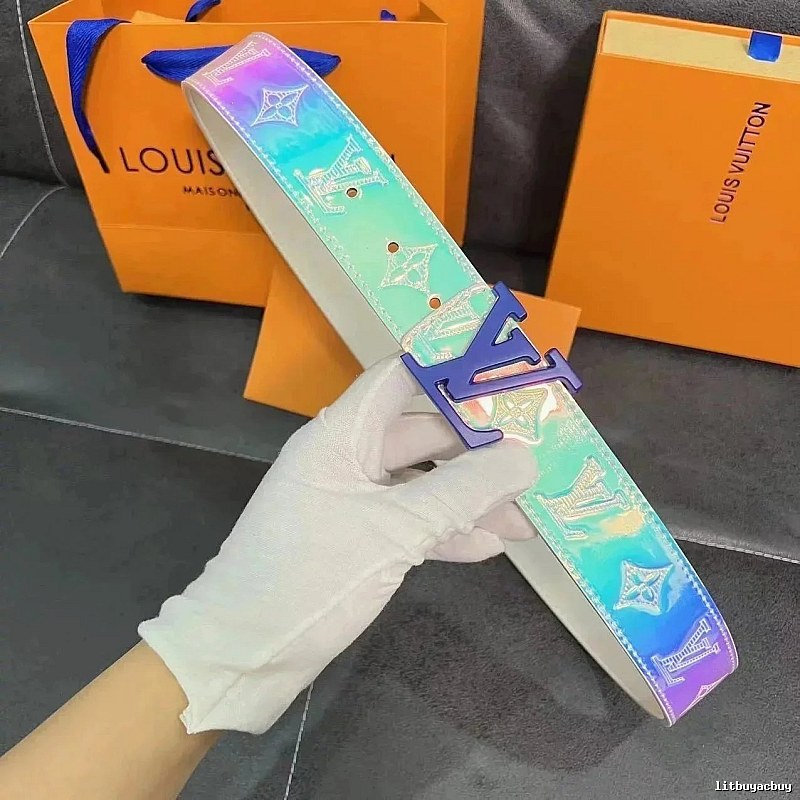 Louis Vuitton Polished Buckle Finish Monogram Belt Color Pop