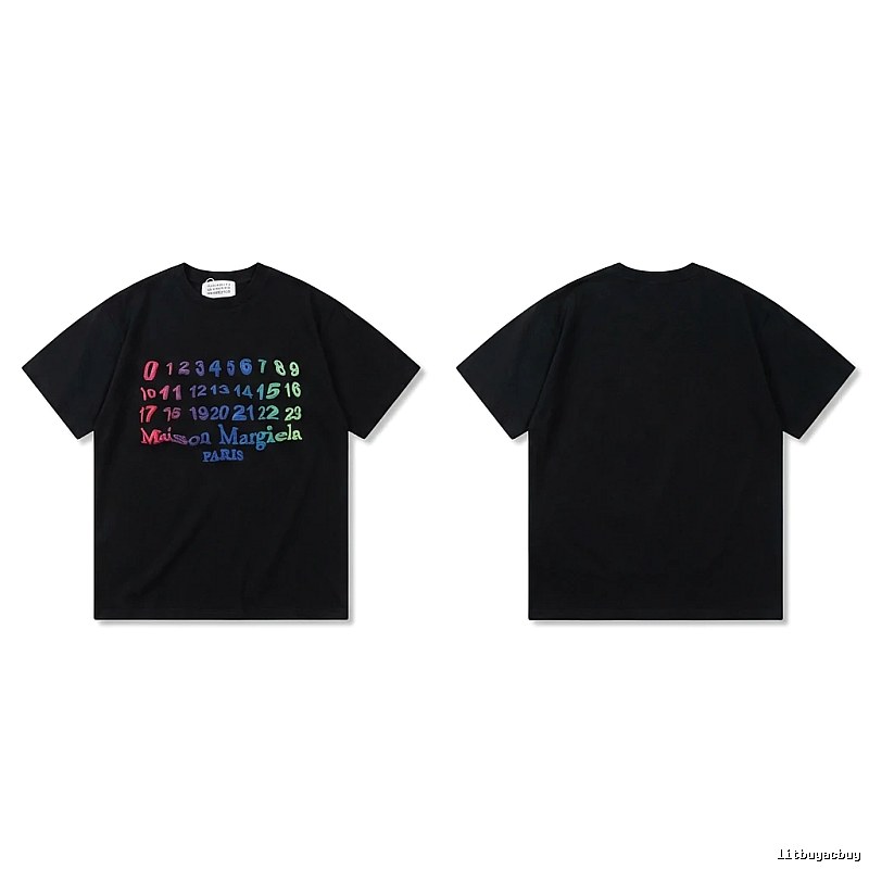 Maison Margiela black T-shirt with digital printing style