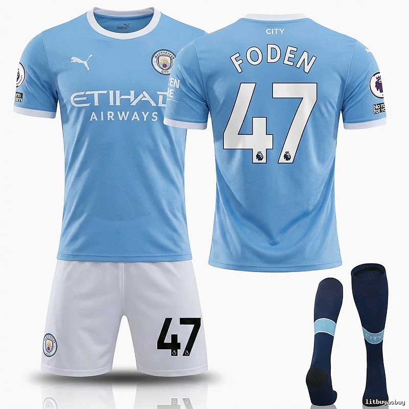 Manchester City Foden sporty blue jersey