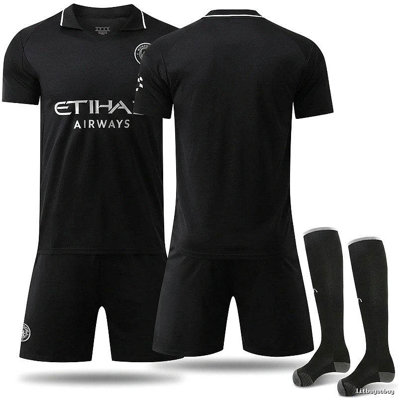 MCFC Black Sporty Style Jersey