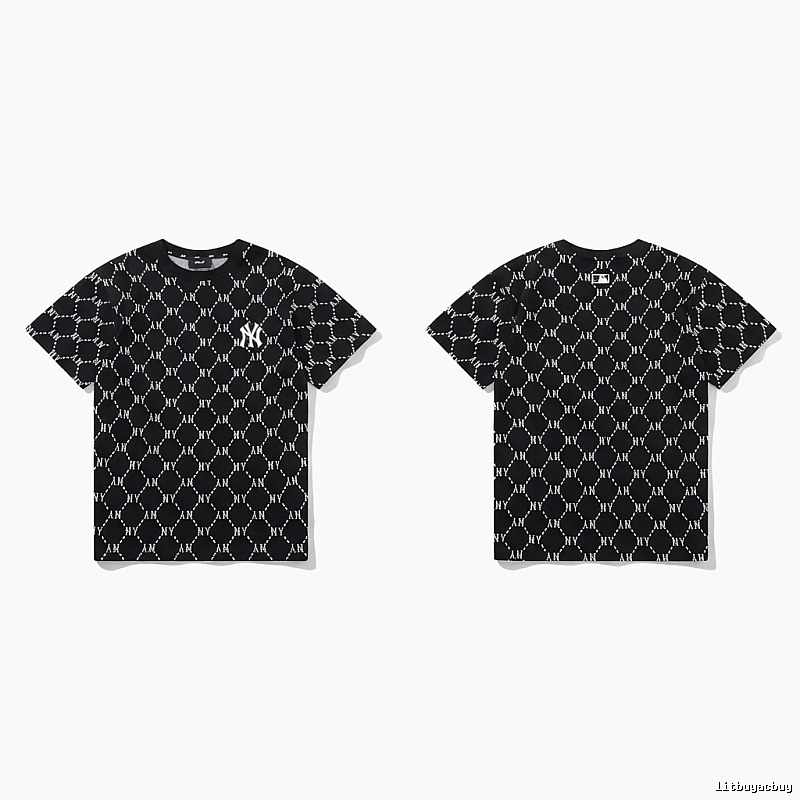 MLB full - print style black T - shirt