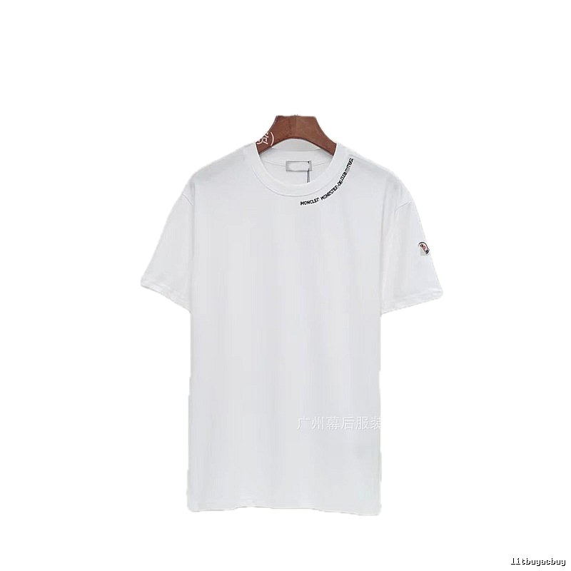 Moncler Embroidered Casual Style White Short-sleeve T-shirt