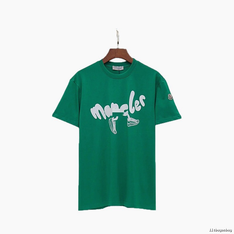 Moncler Graffiti Casual Style Green Short-sleeve T-shirt