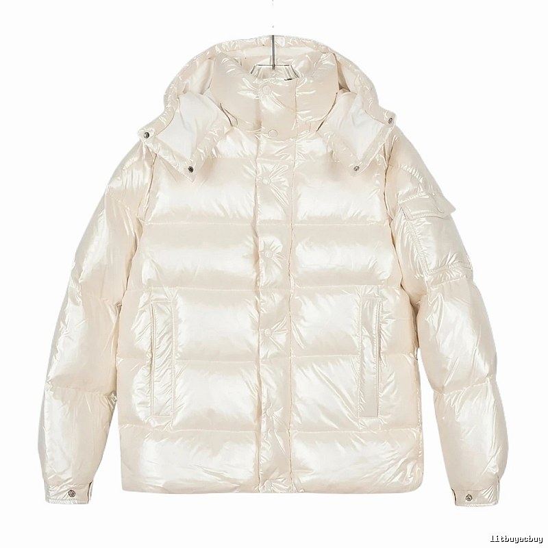 Moncler pearlescent white down jacket