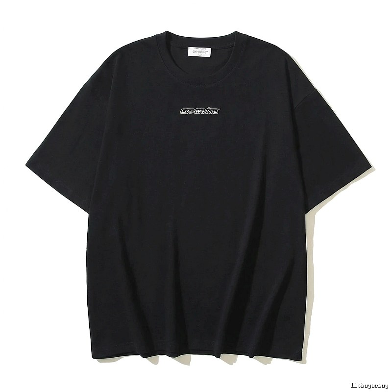 Off-White minimalist style black T-shirt