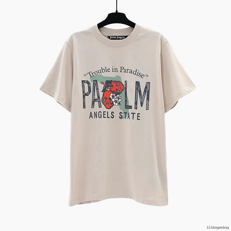 Palm Angels Casual Logo T-shirt White Palm Tree for Streetwear Looks