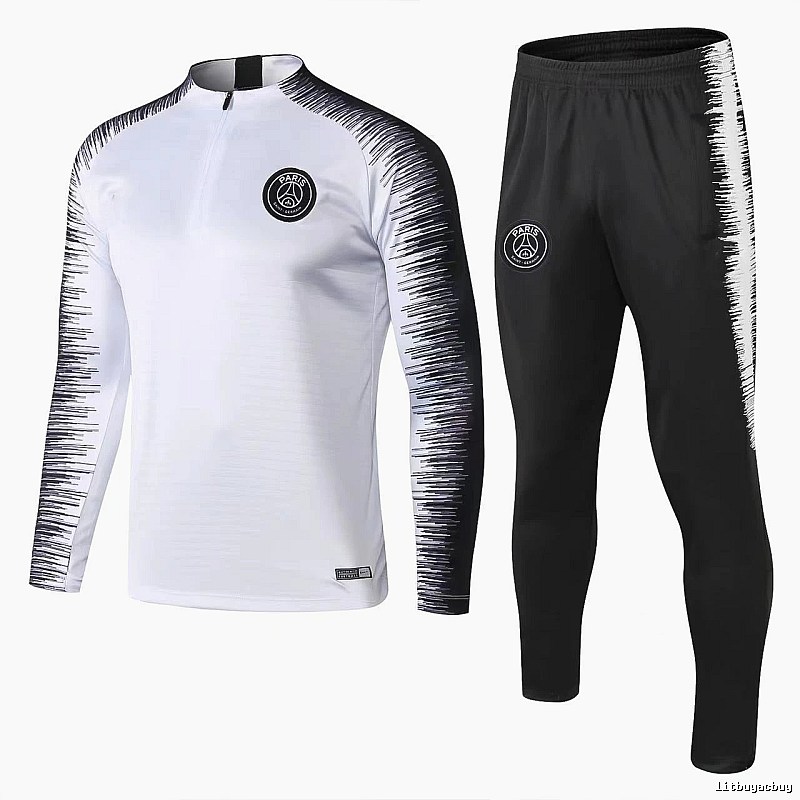 Paris Saint-Germain 2018-19 Floral Pattern White Training Tracksuit Set Streetwear Look