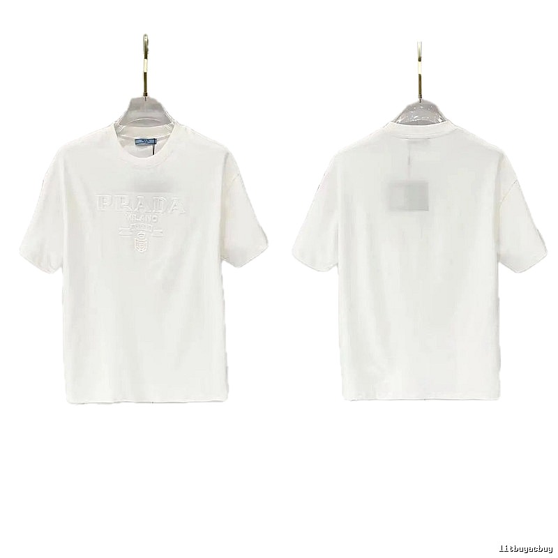 Prada Classic Collection Minimalist Style White Short-sleeved T-shirt