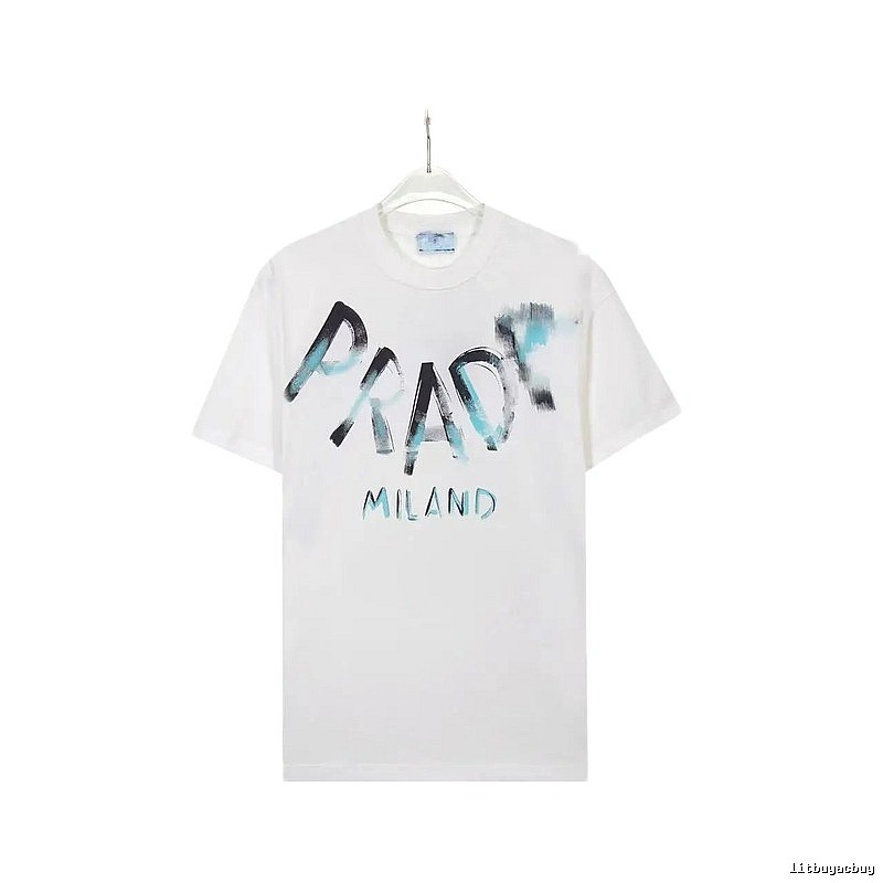 Prada Graffiti Street Style White Short-sleeve T-shirt