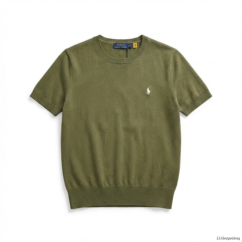 Ralph Lauren Polo Series Simple Style Olive Green Knitwear